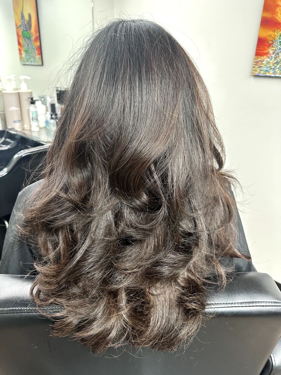 Smokey brunette hair color by Annette Hunt